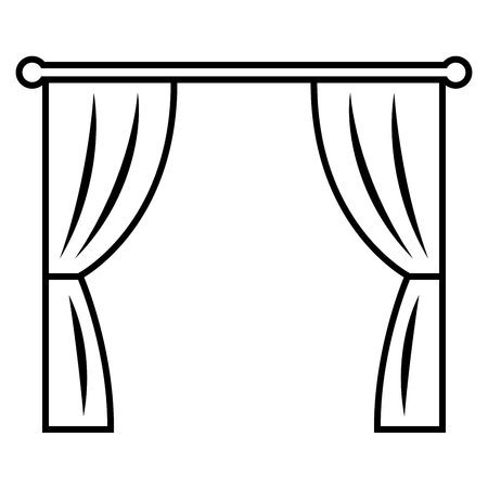 Curtains. Icon on white background.のイラスト素材