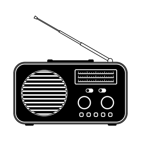 Radio receiver on white background. Vector illustrationのイラスト素材