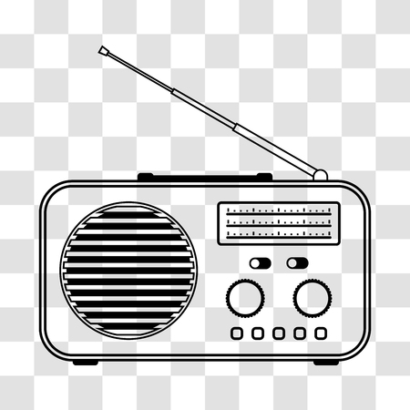 Radio receiver on transparent background. Vector illustrationのイラスト素材