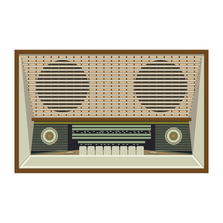Retro radio receiver on white background. Vector illustrationのイラスト素材