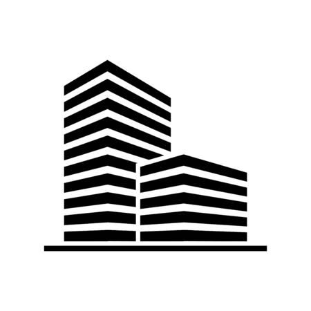 Modern buildings icon isolated on white background. Vector illustrationのイラスト素材
