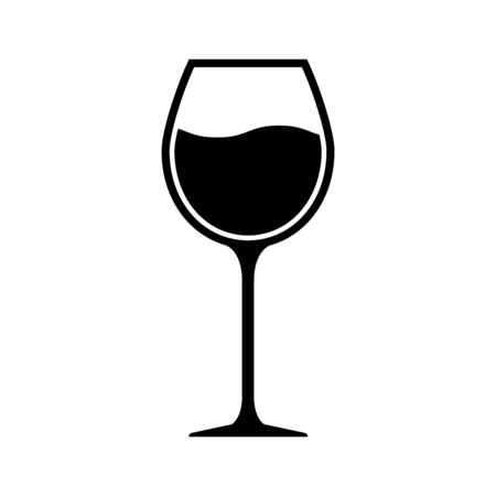 Glass of wine icon. Vector illustration on a white backgroundのイラスト素材