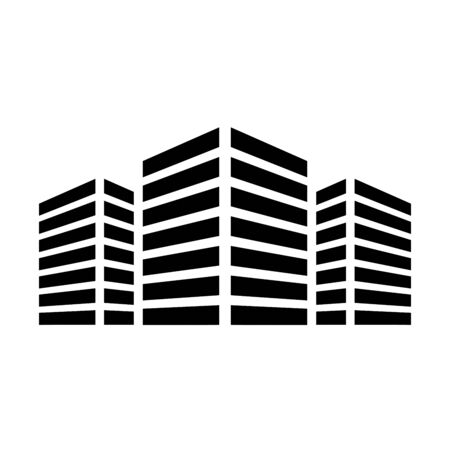 Modern buildings icon isolated on white background. Vector illustrationのイラスト素材