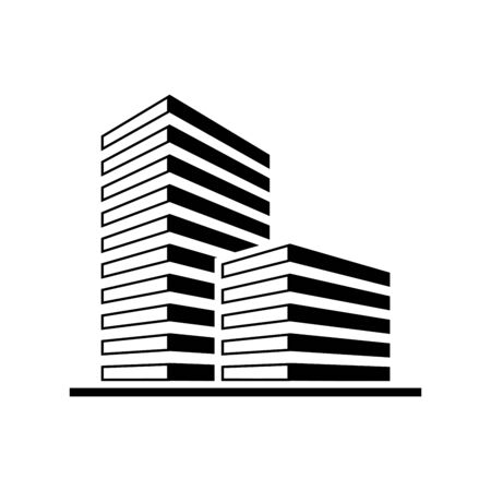 Modern buildings icon isolated on white background. Vector illustrationのイラスト素材