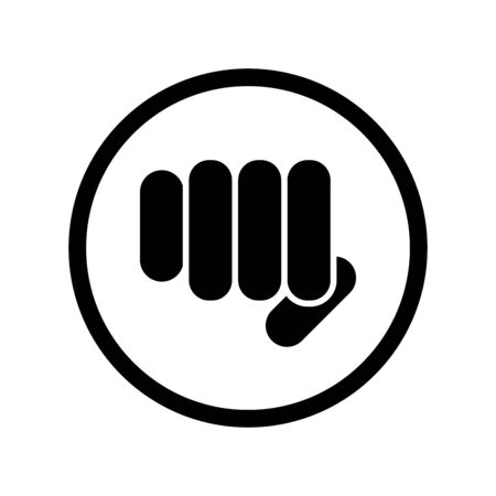 Symbolic fist icon isolated on white background. Vector illustrationのイラスト素材