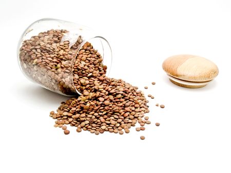  jar with lentilsの写真素材