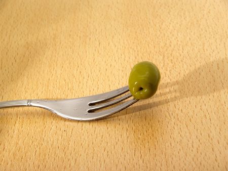  fork and olives      の写真素材