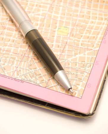 city map and a pen の写真素材