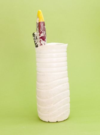 plastic container with brushの写真素材