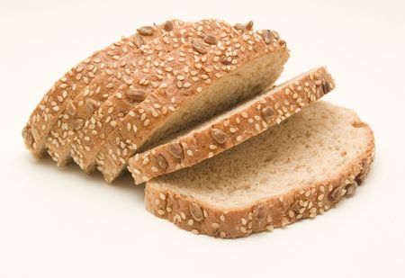 slices of black bread, cereals