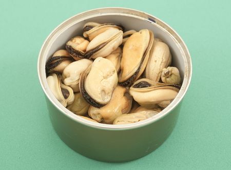 tin of musselsの写真素材