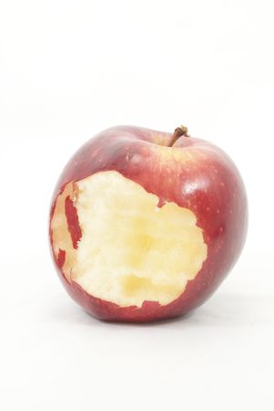 bitten appleの写真素材
