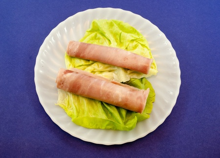ham and lettuceの写真素材