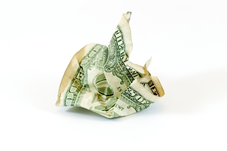 crumpled dollarの写真素材