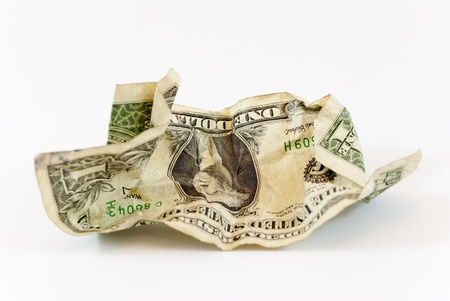 crumpled dollarの写真素材