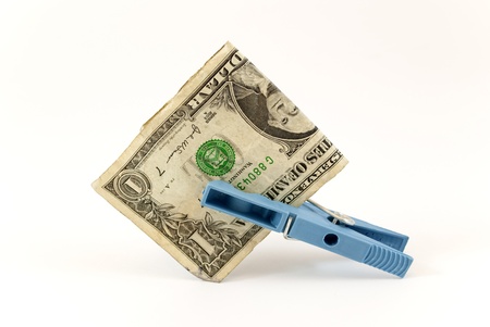 clothespin with dollarの写真素材