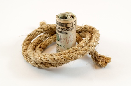 dollars with ropeの写真素材