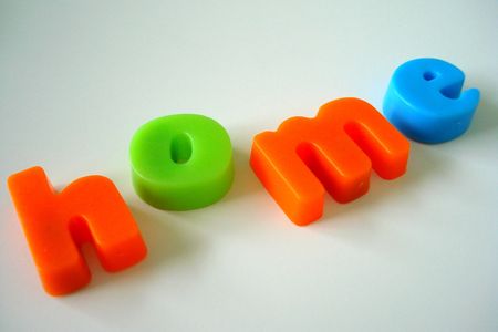 Fridge Magnets Spelling Out Homeの写真素材