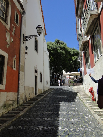 Architecture in the Old Town of Lisbon, Portugal.の写真素材