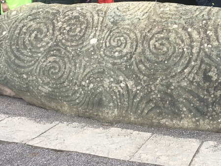Entrance stone at Newgrange tomb, Irelandの写真素材