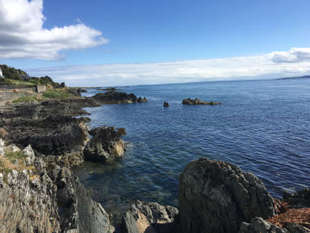 Wild beauty of rocky Irish shores, ocean, Irish sea, rocks, beach