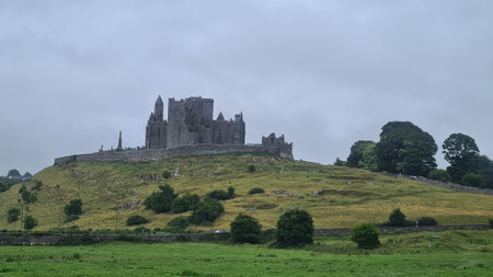 Cahir Castle, Co Tipperary, Ireland stands proudly on a rocky island on the River Suirの写真素材
