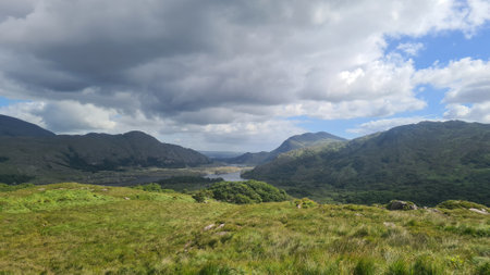 Panoramic view of a national park in Ireland.の写真素材