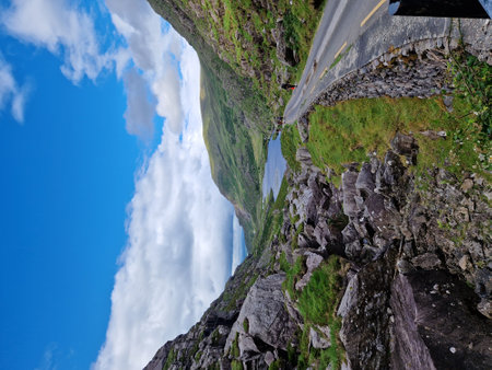 Stunning view in mountain passes of Killarney National Park, Co Kerry Irelandの写真素材