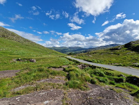 Stunning view in mountain passes of Killarney National Park, Ireland