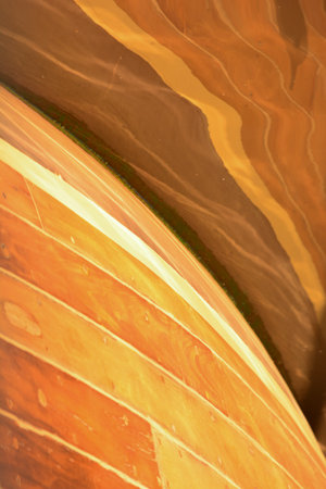 Close-up of the bottom of a wooden boat in the seaの写真素材