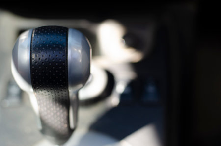 automatic gear lever in suv truckconcept of speed or gear or direction with space to fill