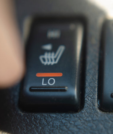 car seat heating and temperature control with low legend, with hand pressing
