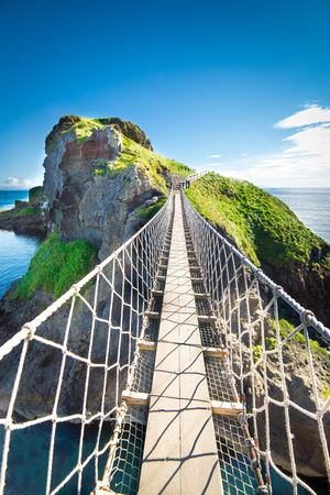 in Northern Ireland rope bridge, Carrick-a-Redeの写真素材