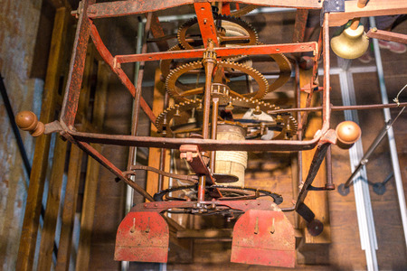 Gear giant clock, bell, Chioggia, Italy