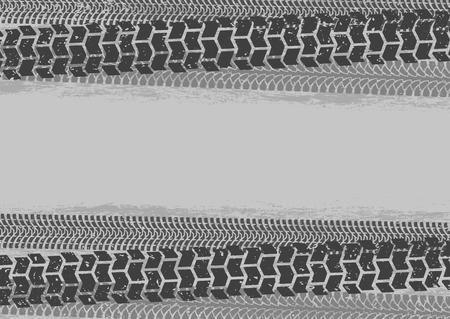 Tire tracks background in grunge style, gray colorsのイラスト素材