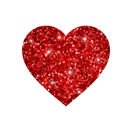 Heart from red glowing glitter. Vector illustrationのイラスト素材