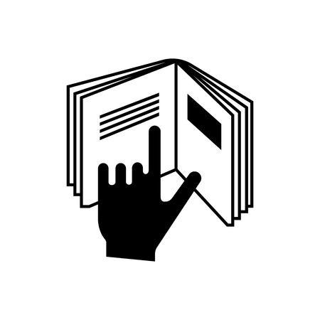 Package symbol Read instructions. Vector icon on white backgroundのイラスト素材