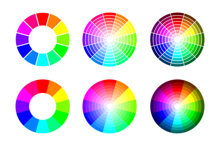 Color wheel from 12 color rgb, vector set on white backgroundのイラスト素材