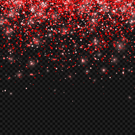 Red falling particles on transparent background. Vectorのイラスト素材