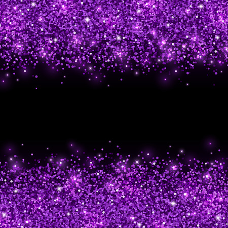 Purple glitter scattered on black background. Vectorのイラスト素材