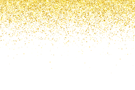 Gold glitter particles on white background. Vector illustrationのイラスト素材