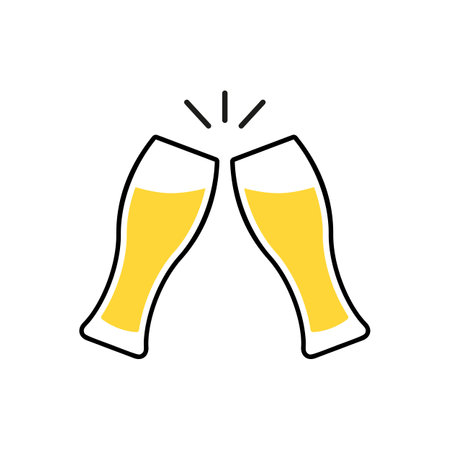 Toast clink two glasses with beer. Vectorのイラスト素材