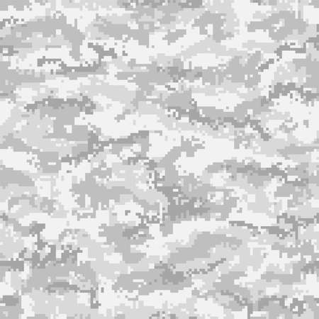 Pale gray pixel camouflage seamless pattern. Vectorのイラスト素材