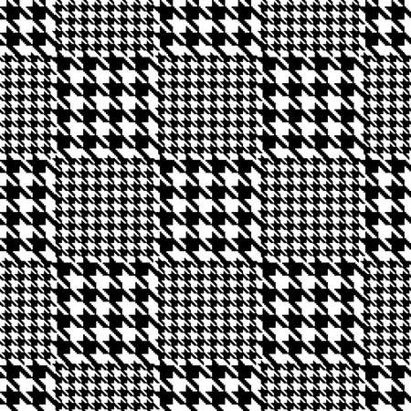 Glen check plaid pixel Houndstooth seamless pattern. Vector