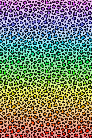Vertical multicolor leopard background with rainbow gradient. Vectorのイラスト素材