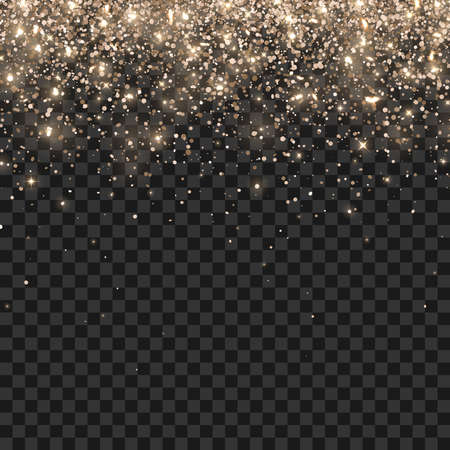 Bronze gold christmas decoration glitter on dark background. Vectorのイラスト素材