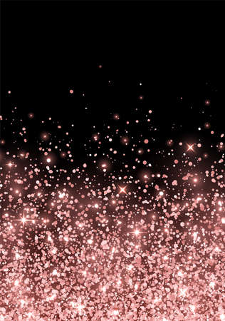 Sparkling scattered rose gold glitter flyer. Vectorのイラスト素材