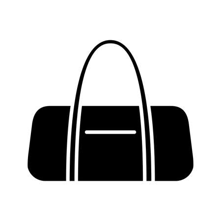 Sports bag black glyph icon isolated. Vectorのイラスト素材