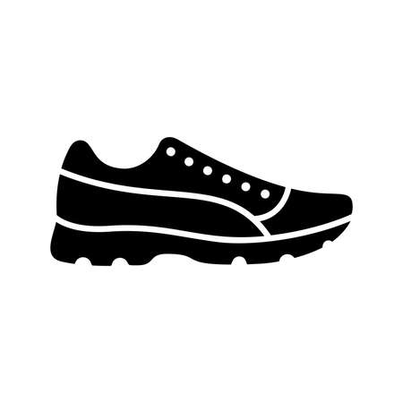 Sneakers black glyph icon isolated. Vectorのイラスト素材