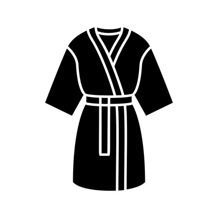 Kimono silk robe black glyph icon isolated. Vectorのイラスト素材